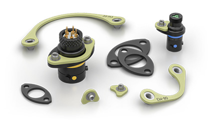 Souriau 8STA and Deutsch AS motorsport / autosport connector receptacle LMA8684 nut plates and LMA8688 gaskets