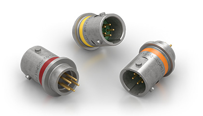 Souriau 8STA 02 size miniature, hermetic, PCB, 5-pin, welded, motorsport / autosport circular connectors for sensors